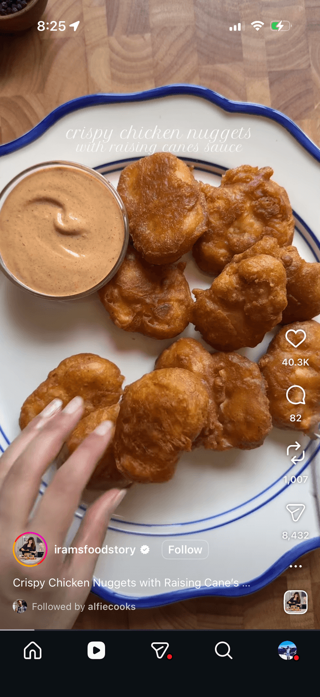 Instagram post of air fryer chicken nuggets